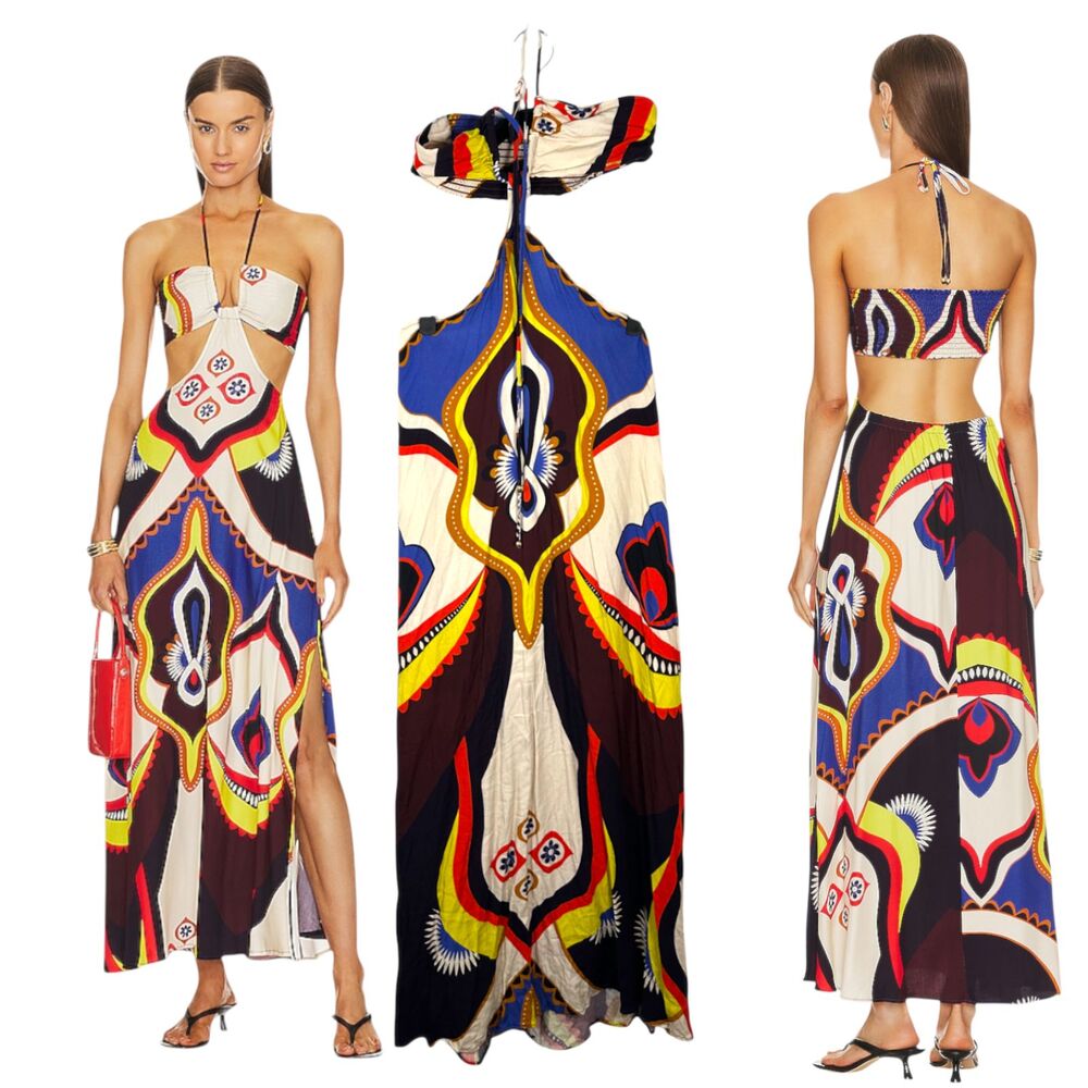 Boamar Revolve Lazuli Long Dress Mai Tai Cut Out Maxi Dress Size Small